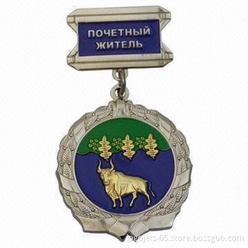 Award Medal with Soft Enamel Colors Filled, OEM Orders are Accepted
